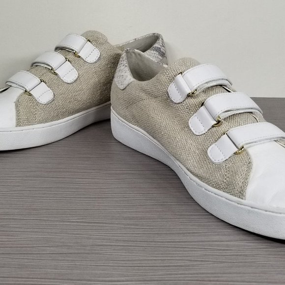 Michael Kors Craig Hook & Loop Strap Sneakers, Natural, Womens Size 9.5 M / 40.5 - Picture 4 of 10